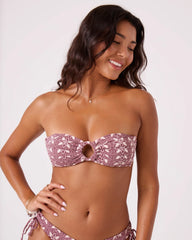 Batik Bloom Ring Bandeau Bikini Top