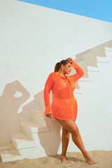 Island Breeze Cover Up Blouse - Peach