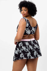 Windy Floral Tennis Skirt - Plush Plumeria