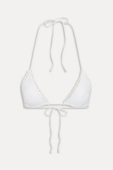 x JENNIE Nick Triangle Bikini Top - Ivory Crochet