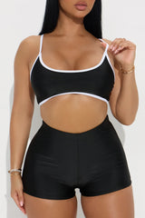 Whitney Boyshort 3 Piece Bikini Bolero Set - Black/White