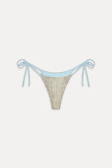 Divine Satin Skimpy Bikini Bottom - Blue Python