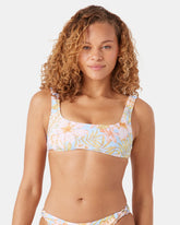 Tropical Square Neck Bralette Bikini Top