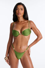Yana 2 Piece Adjustable Bra Cup Bikini Set - Green