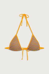 Nick Striped Triangle Bikini Top - Hawaiian Sky