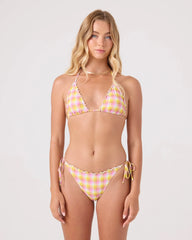 Check Me Out Mini Tiki Triangle With Ruffle Edge Bikini Top