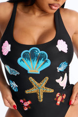 Dive In 1 Piece Swimsuit - Black