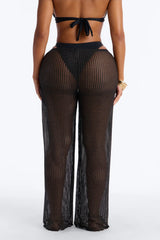 Summer Shimmer Swim Cover Up Pants - Black