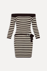 x BELLA HADID Saloon Knit Mini Dress - Cowboy Stripe