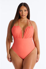 Lagoon Luxe 1 Piece Swimsuit - Coral