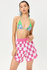 Coco Crochet Shorts - Pink Checker