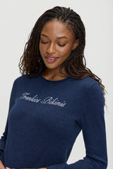 Kennedy Cotton Knit Sweater - Deep Sea Blue