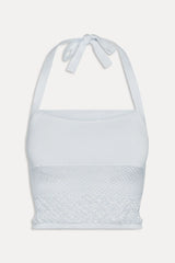 Orchard Crochet Halter Top - White