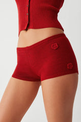 Providence Cloud Knit Mini Short - Red Velvet