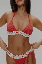 Lana Skimpy Triangle Bikini Top - Spice Dot
