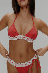 Lana Skimpy Triangle Bikini Top - Spice Dot