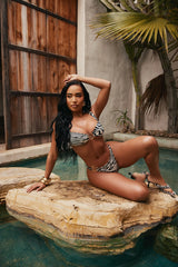 Animal Instincts Swirl Hardware 2 Piece Bikini - Black/White