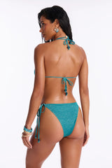 Meet Me On The Shore 2 Piece Halter Bikini Set - Hunter Green