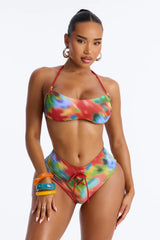 Falling For You 2pc Halter Bikini - Red/combo