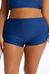 Maui Mix And Match Ruched Side Short Bikini Bottom - Heather Navy