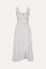 Keepsake Cotton Ruffle Maxi Dress - Daisy White