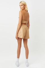 Rusty Vegan Leather Shorts - Earth