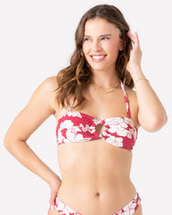 Hibiscus Hideaway Ring Bandeau Bikini Top