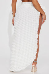 Bri Bubble Maxi Cover Up Tie Sarong - White