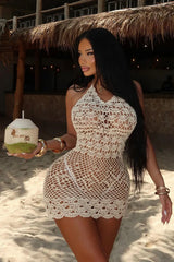 Violet Crochet Cover Up Dress - Cream