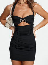 Hazella Halter Mini Dress Black
