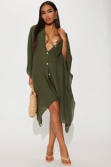 Megan Swim Cover Up Kimono - Olive