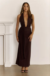 Eyes Locked Mesh Maxi Dress Brown