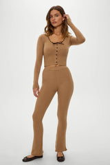 x BELLA HADID Texas Knit Pants - Caramel