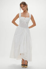 Keepsake Cotton Ruffle Maxi Dress - Daisy White