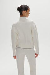 Bea Cloud Knit Zip Up Sweater - Honeymoon