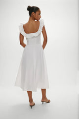 Georgia Cotton Embroidered Midi Dress - Angel's Meadow