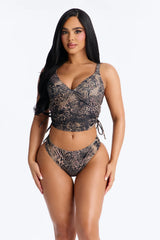 Sierra 2 Piece Animal Print Tankini - Brown/combo