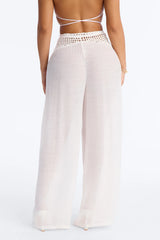 Darling Linen Swim Cover Up Pant - White