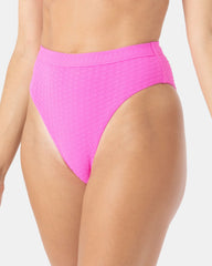 Haleiwa Banded High Waist Moderate Bikini Bottom