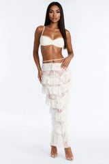 Still Daydreaming Bikini And Coverup Maxi Skirt - White