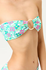 Naochi Strapless Floral Bikini Top - Flower Power
