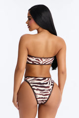 Wild For You Bandeau 2 Piece Bikini - Brown/combo