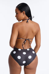 Margo Polka Dot Micro Triangle & Boyshort 2 Piece Bikini - Black/White