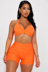 Maui Mix And Match Biker Short Bikini Bottom - Orange
