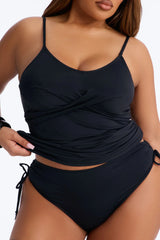 Shady Lady 2 Piece Tankini Bikini Set - Black