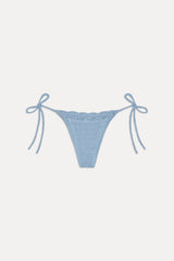 Mackenzie Crochet String Bikini Bottom - Blue Jay