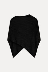 Aspen Cotton Knit Poncho - Black