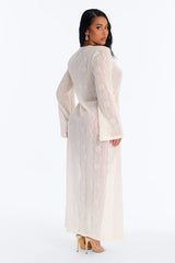 Milly Lace Long Sleeve Swim Cover Up Dress - White