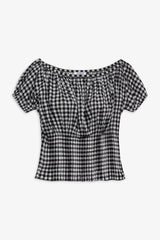 Cider Blouse - Black Gingham