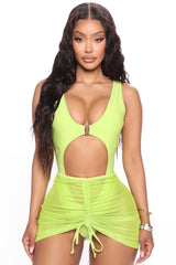Breakfast By The Beach Swimsuit Set - Lime